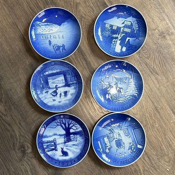 Assorted Lot of 6 Jule After Royal Copenhagen Christmas Plate Collection 7" - Picture 2 of 12
